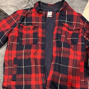 J. Crew Navy and Red Quilted Jacket